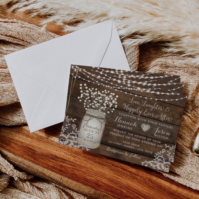 Convite Convocação para Casamento Rústico de Madeira, Maso (Criador carregado)