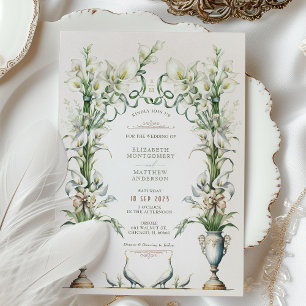 Convite Convocação para Casamento Vitoriano Calla Lily Ele