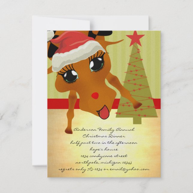 Convite Convocação para Janto de Natal para "Bonitas Reind (Frente)