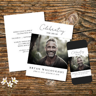 Convite Convocação para Memorial Funeral Minimalista Moder