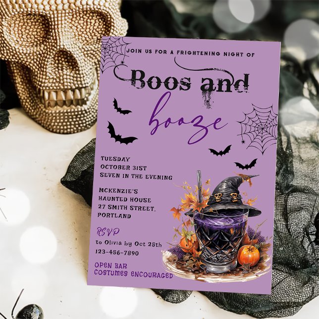 Convite Convocação para o Boos e Booze Halloween (Criador carregado)