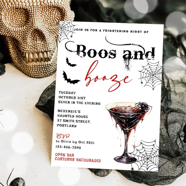 Convite Convocação para o Boos e Booze Halloween (Criador carregado)