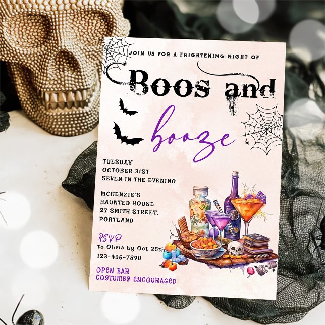 Convite Convocação para o Boos e Booze Halloween (Criador carregado)