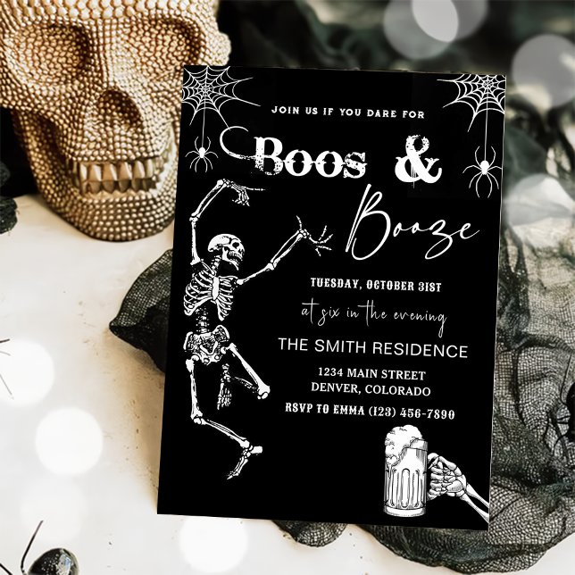 Convite Convocação para o Boos e Booze Halloween (Criador carregado)