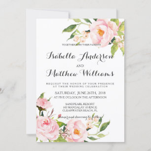 Convite Convocação para o Casamento de Peony Floral- 2