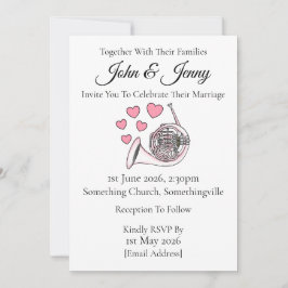 Convite Convocação para o Casamento do Horno Francês Músic