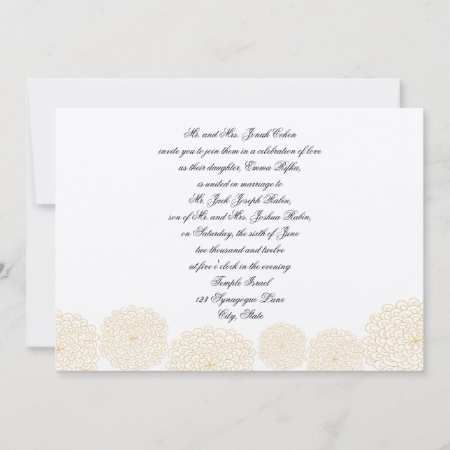 Convite Convocação para o casamento judaico de Rosettes Cr (Frente)