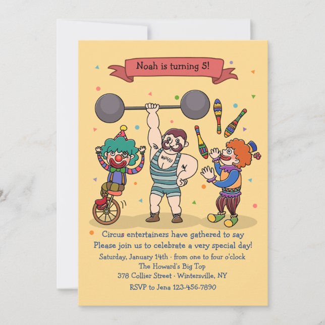 Convite Convocação para o Circus Entertainers (Frente)