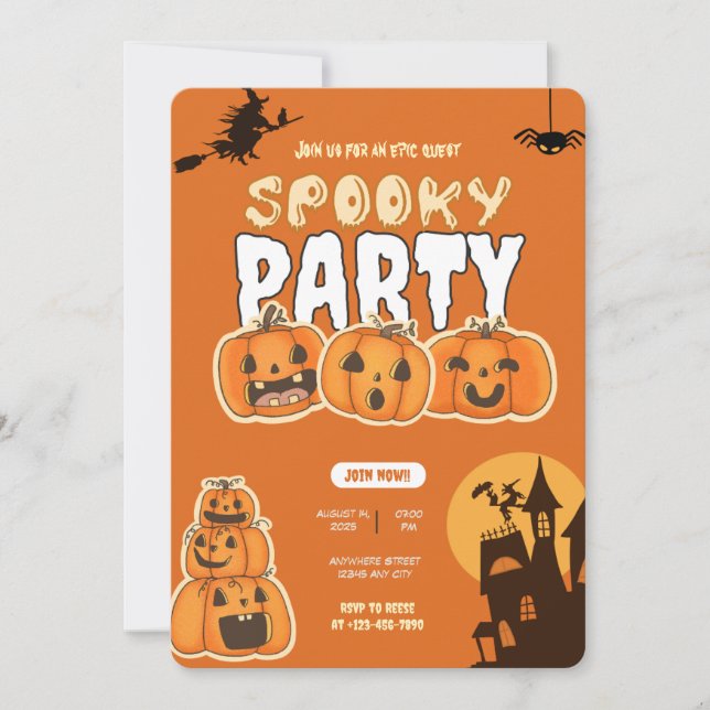 Convite Convocação para o Dia das Bruxas (Frente)