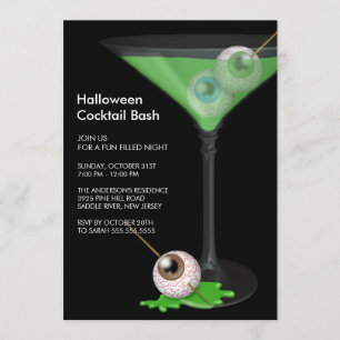 Convite Convocação para o Dia das Bruxas com Cocktail As