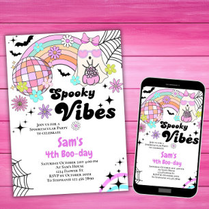 Convite Convocação para o Halloween Crianças Cute Retro Gh