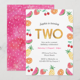 Convite Convocação para segundos aniversários Dourados cor