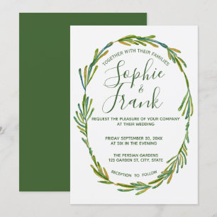 Convite Convocação Personalizada para Casamento Russo Verd