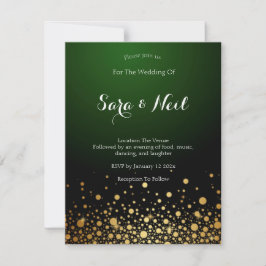 Convite Convocação popular para Casamento Verde Esmeralda