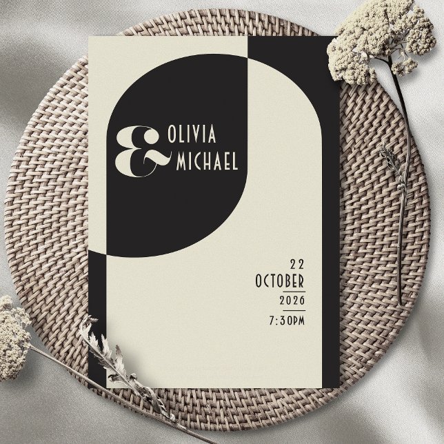 Convite Convocação Preta para Casamento com Ossos de Arte  (Criador carregado)