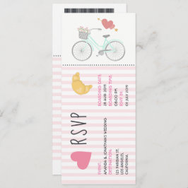 Convite Convocação RSVP de Bilhetes de Casamento em Paris