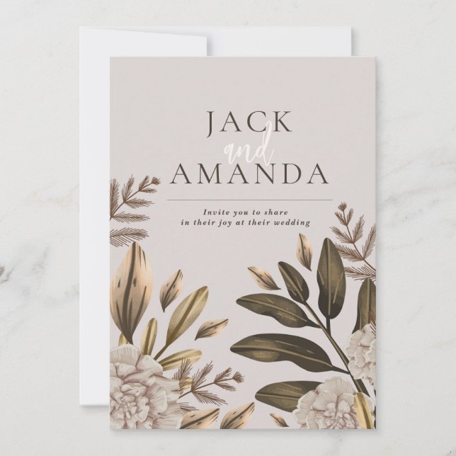 Convite Convocações para Casamento Clássico de Elegância F (Frente)