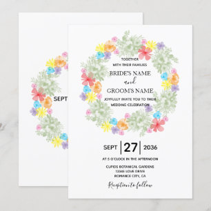 Convite Convocações Rustic Floral Wreath Casamento