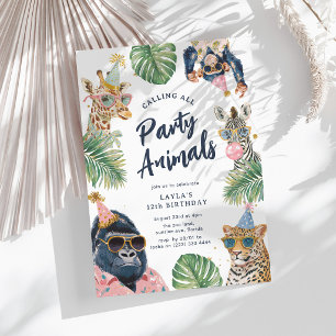 Convite Convocando Todos os Animais de Festa Aniversário S