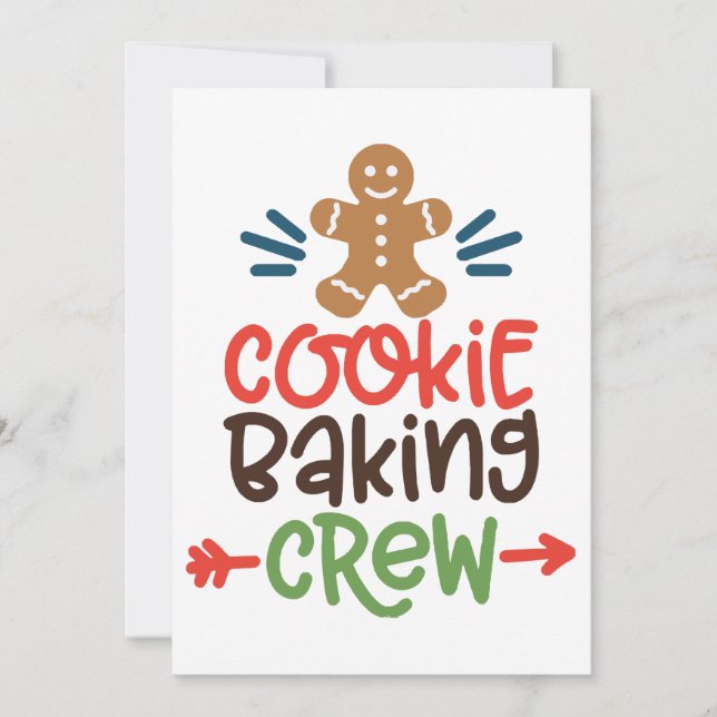 Convite Cookie baking crew christmas  (Frente)
