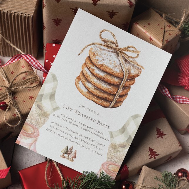 Convite Cookie de Aquarela de Natal para Festa de Moldagem (Criador carregado)
