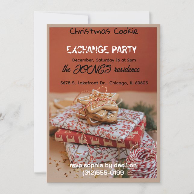 Convite Cookie Exchange Christmas Party Invitation (Frente)