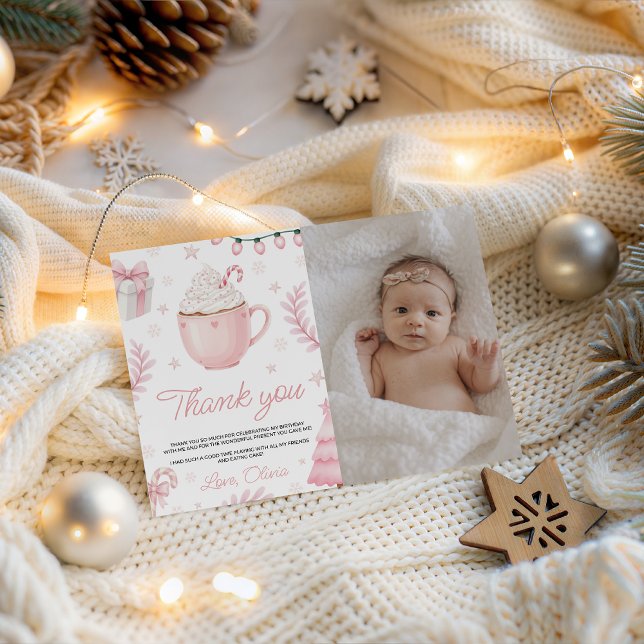 Convite Cookies & Cocoa Birthday Photo Thank You (Criador carregado)