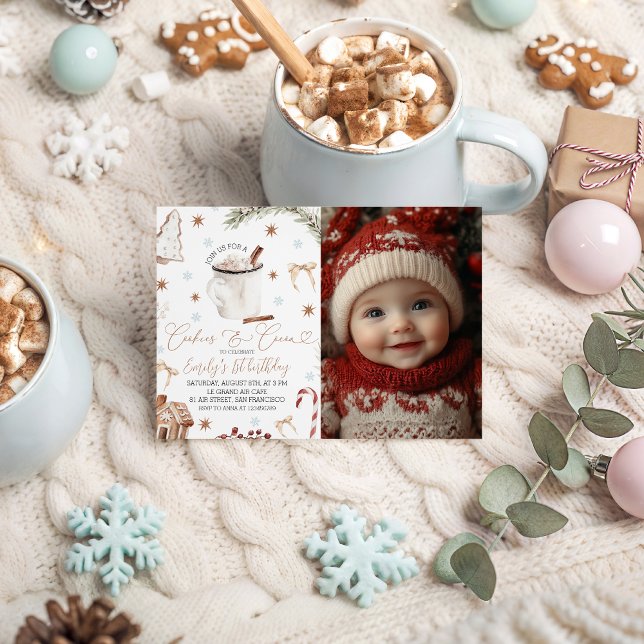 Convite Cookies & Cocoa Photo Invite (Criador carregado)
