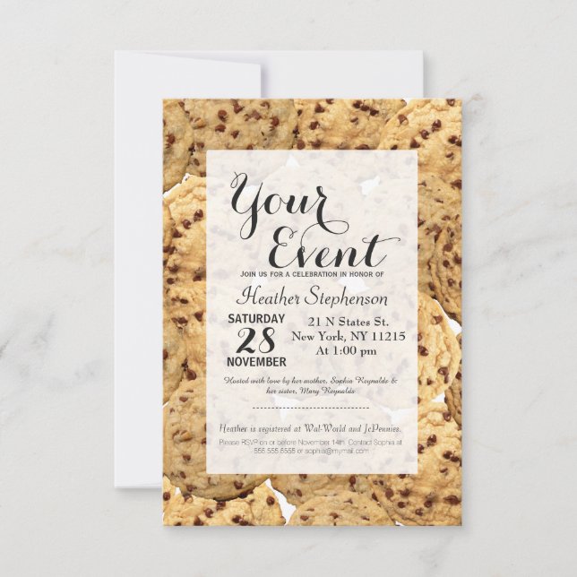 Convite Cookies de chocolate caseiro (Frente)