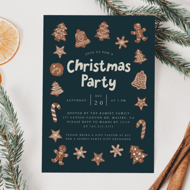 Convite Cookies de Férias da Festa de Natal (Criador carregado)