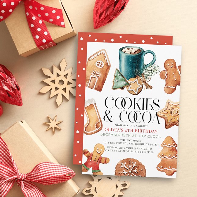 Convite Cookies e Cacau Feriado de Natal Criança (Criador carregado)