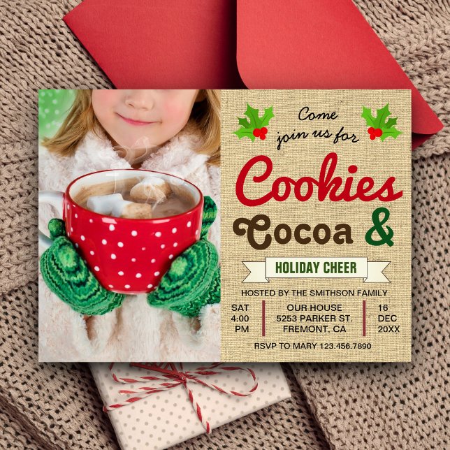 Convite Cookies e Cacau | Festa de Natal com Chocolate Que (Criador carregado)