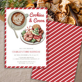 Convite Cookies e cacau Natal Vermelho Aniversário