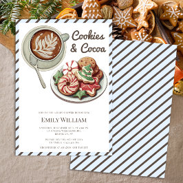 Convite Cookies e Chá de fraldas azul de cacau Cozy Pastel