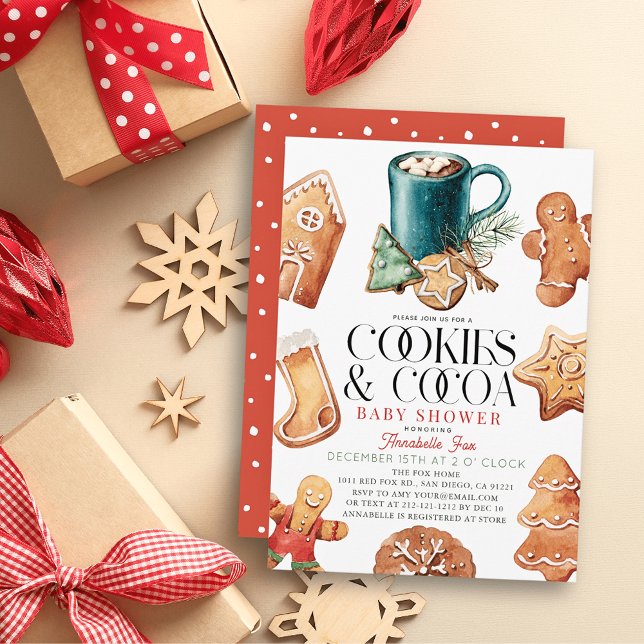 Convite Cookies e Chá de fraldas de Natal de Cacau (Criador carregado)