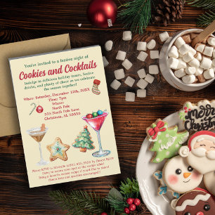 Convite Cookies e cocktails de férias