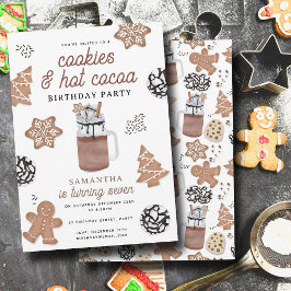 Convite Cookies & Hot Cocoa Chocolate Kids Winter Birthday
