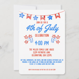 Convite Cookout de 4 de julho de Independência no Dia da I