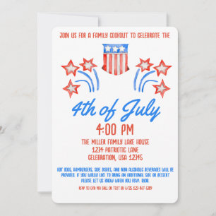 Convite Cookout de 4 de julho de Independência no Dia da I