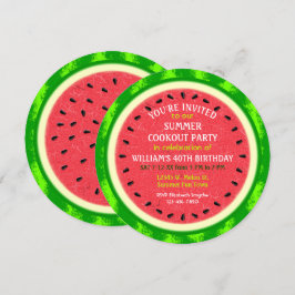 Convite Cookout de Festa de Verão com Fatia de Watermelon