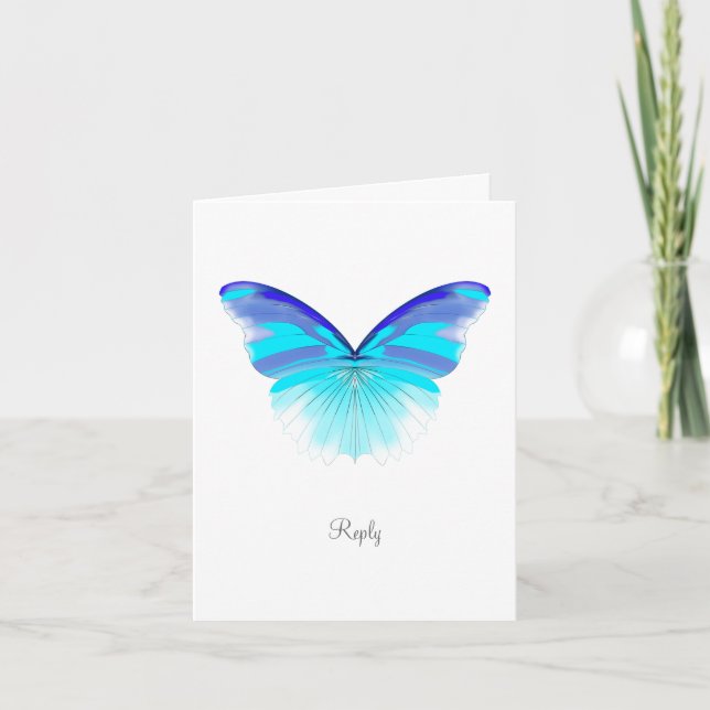 Convite Cool Butterfly - Reply Card (Frente)