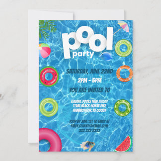 Convite Cool Pool Party | Swimming Birthday