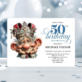 Convite Cool Quirky Man 50 Birthday Editable Invitation