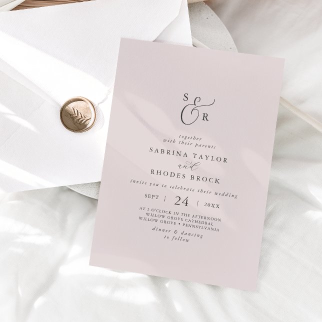 Convite Coordenada Floral Branca Elegante | Blush Wedding (Criador carregado)