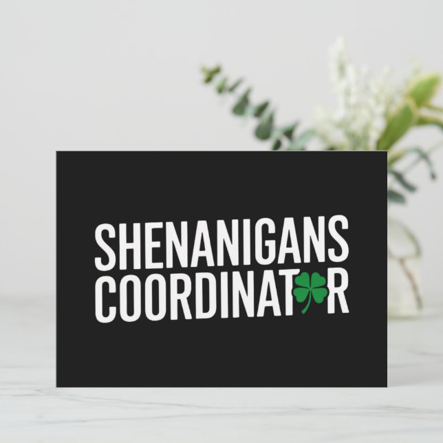 Convite Coordenador de Travessuras do Dia de São Patrício (Em pé/Frente)