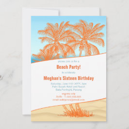 Convite Copacabana Beach e Coconut Trees Party