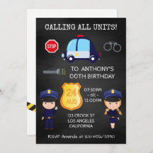 Copas e Robbers Aniversário Chalkboard adicionar f