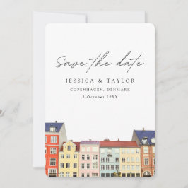 Convite Copenhague Dinamarca Foto Personalizada Save the D