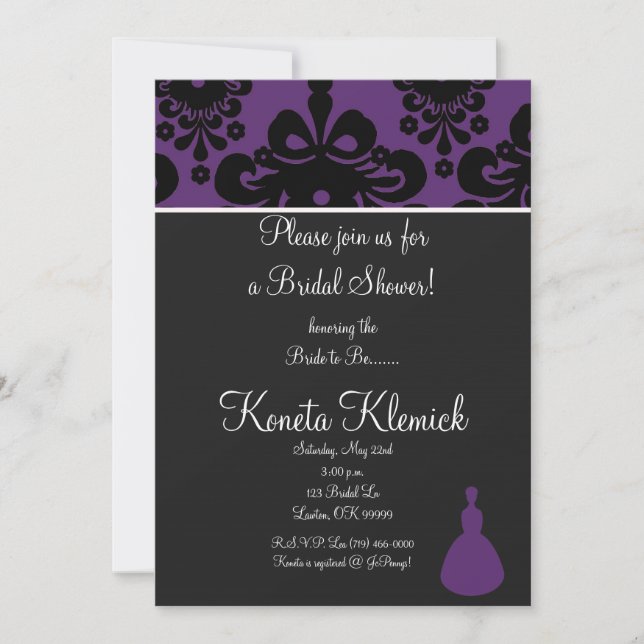 Convite cópia preta, silhueta negra, por favor junte-se a  (Frente)