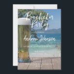 Convite Copo de cerveja leve na praia<br><div class="desc">Convite de despedida de solteiro. Copo de cerveja leve na praia</div>